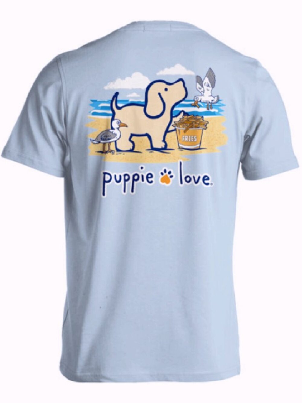 Puppie Love Dog French Fry Pup Short Sleeve T-Shirt - NEW Fast Ship